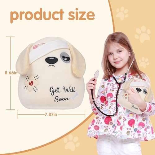 Get Well Soon Plush Dog 9 Inches - Cute Bandage Stuffed Animal