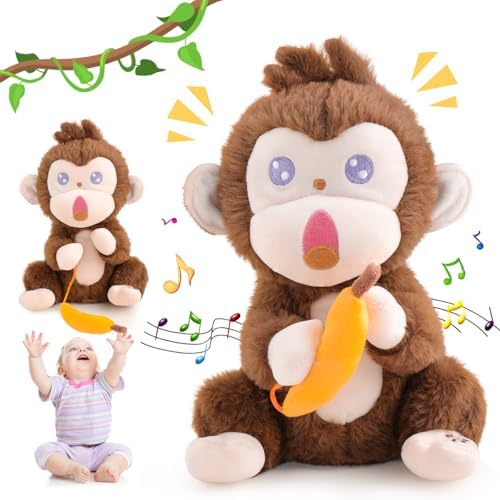 Emoin Interactive Monkey Plush Toy with Banana
