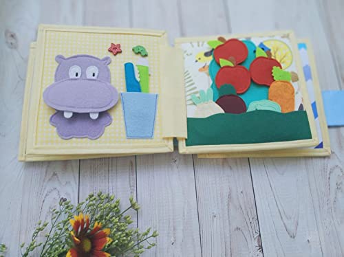 Quiet Baby Book with Animals and Vegetables