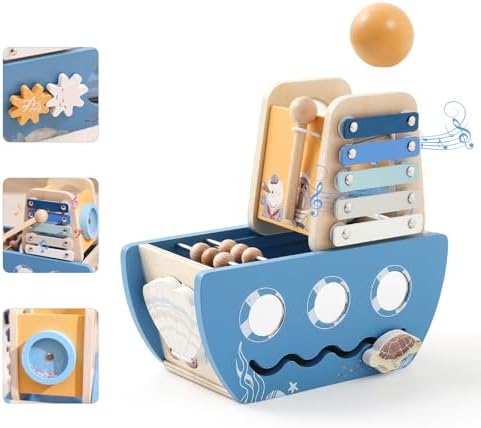 Promise Babe 5-in-1 Wooden Activity Cube - Ocean Theme