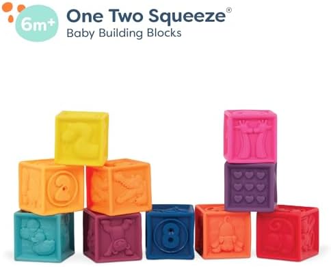 B toys Baby Blocks 10 Educational Stacking Toys for 6 Months