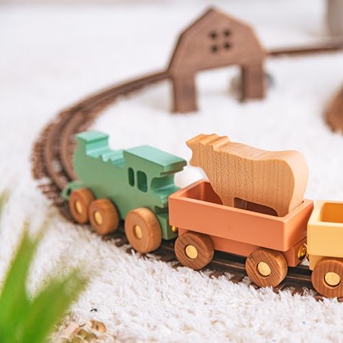 Personalized Freight Train with Name and Animal Wagon Set