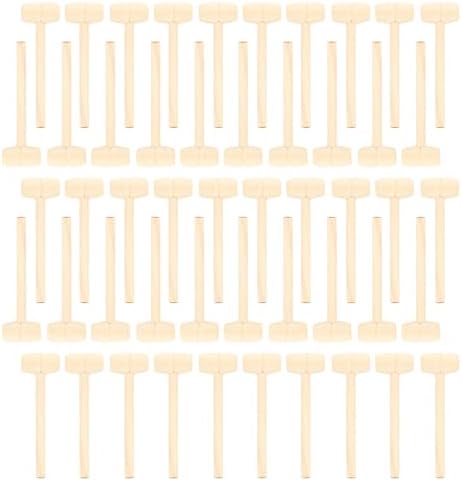 50 Pcs Mini Wooden Hammers for Kids and DIY