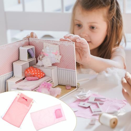 LUOZZY 2 Sets Dolhouse Bedding Accessories
