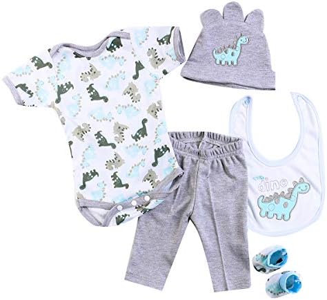 Pedolltree Reborn Baby Doll Boy Dinosaur Outfit 5pcs Set