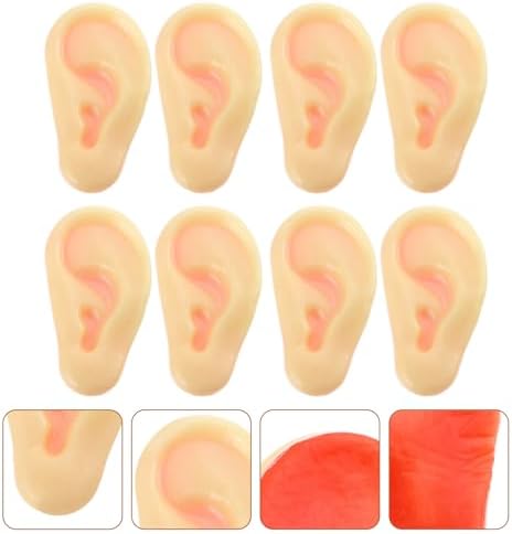 Toyvian 8 Pcs Jumbo Latex Fake Ears Prank Props