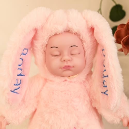 Custom Reburn Baby Doll Easter Bunny Plush Toy for Toddler