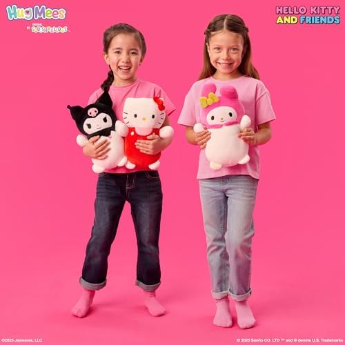Squishmallows Hello Kitty 10-Inch Red and Pink Overalls Plush