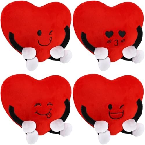 Syhood 4 Pcs Heart Plush Toys for Valentines Day Gifts