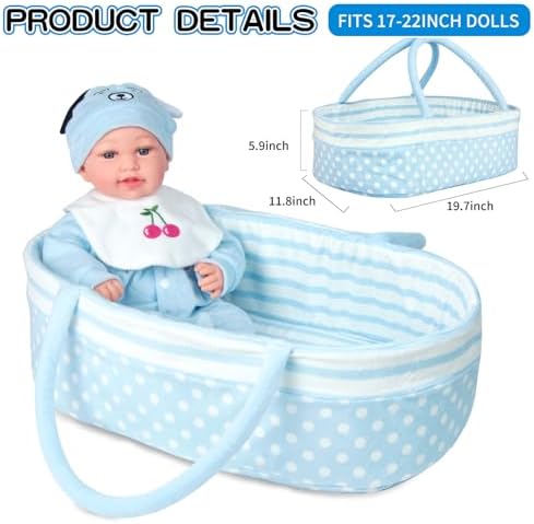 Pedolltree Reborn Baby Doll 9 Pcs Blue Puppy Outfit Set