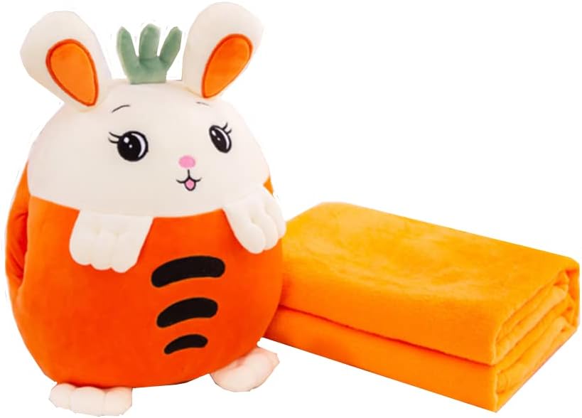 YUDONG Kids Fruit Plush Travel Pillow and Blanket Set