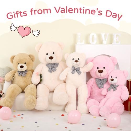 MaoGoLan 47 Inch Giant Teddy Bear Life Size Tan Plush Bear