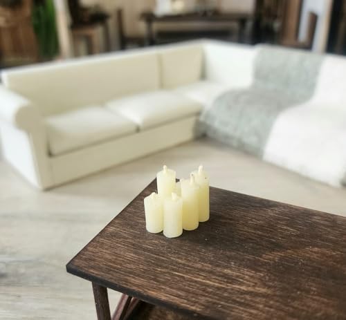 Dollhouse Miniature Candle Set 5pc - White