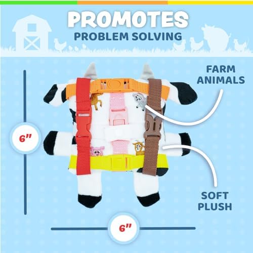 Buckle Toys Bessie Cow Plush Montessori Learning Toy 1