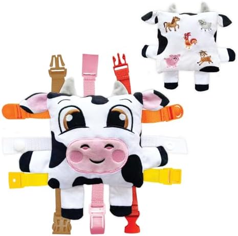 Buckle Toys Bessie Cow Plush Montessori Learning Toy 1