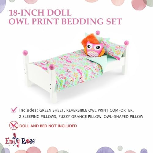 Emily Rose 18-Inch Reversible Owl Bedding Gift Set