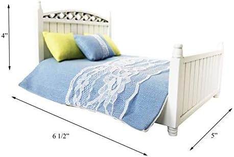 Inusitus Dollhouse Queen Bed Set for 6 Inch Dolls