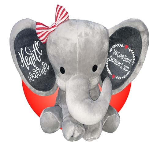 Personalized Gray Elephant Stuffed Animal for Heart Surgery Kids