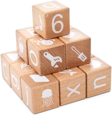 Peohud 26 Piece Wooden Alphabet Blocks for Kids