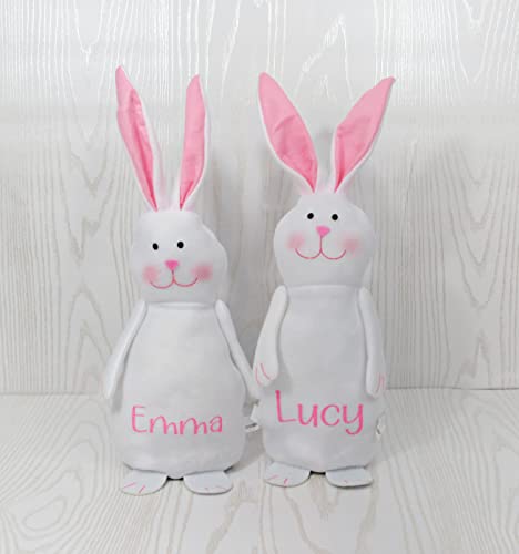 Personalized Easter Bunny Gift - 14 Inch White Stuffed Decor
