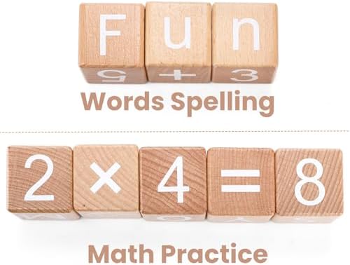 Peohud 26 Piece Wooden Alphabet Blocks for Kids