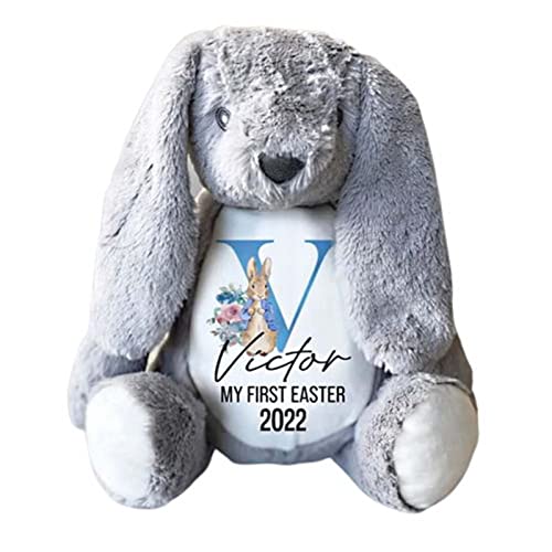 Personalized Bunny Rabbit Plush Toy with Name Customized Easter Gift