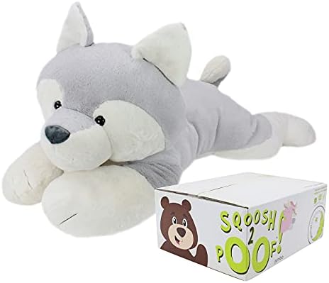 Animal Adventure Sqoosh2Poof Husky 44 Giant Plush Toy