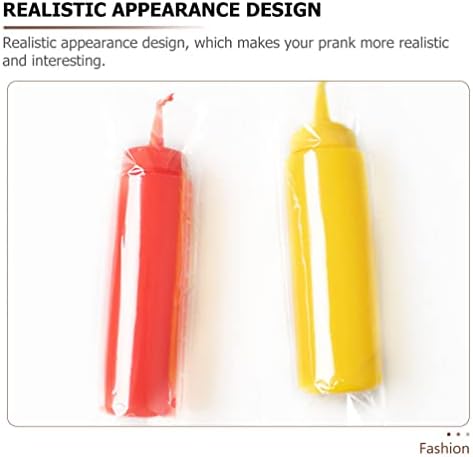STOBOK 2Pcs Fake Mustard and Ketchup Bottle Prank Toy