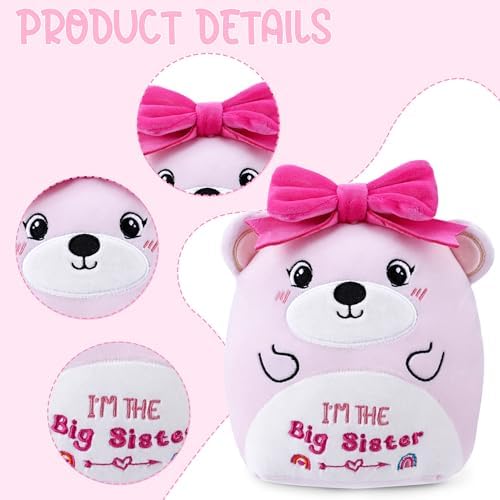 Big Sister Plush Bear with Pink Bow 8-Inch Stuffed Animal