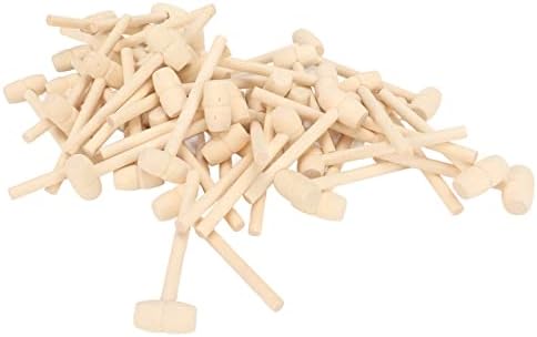 50 Pcs Mini Wooden Hammers for Kids and DIY