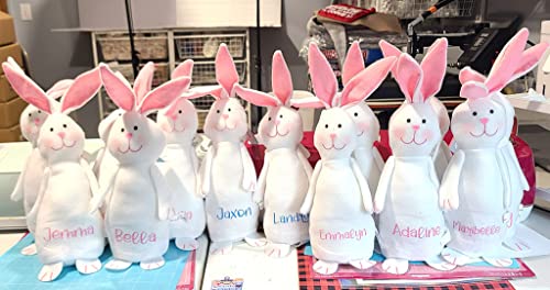 Personalized Easter Bunny Gift - 14 Inch White Stuffed Decor