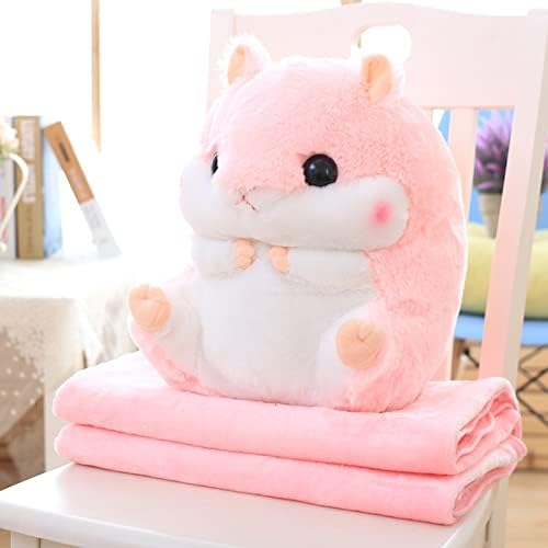 YunNasi Plush Hamster Pillow with Blanket 197 Inches Grey