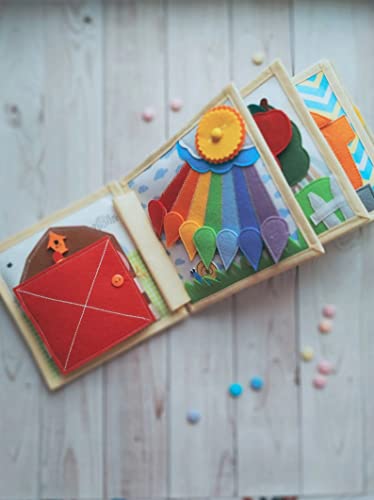 Handmade Animals Quiet Baby Book with Felt Puppets