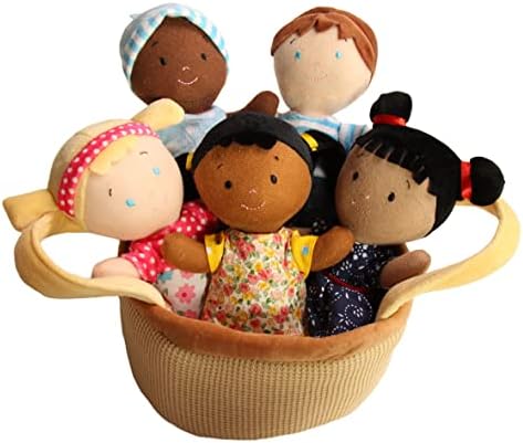 Snuggle Stuffs Basket of Buddies Plush Diversity Dolls Set of 5-8