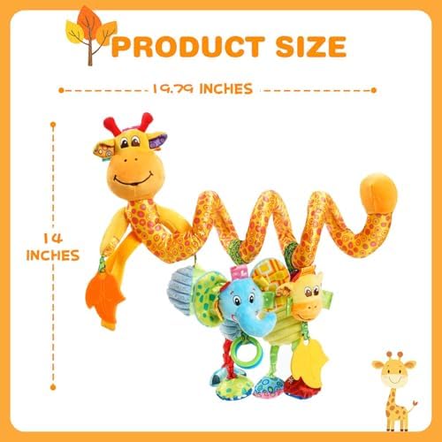 Jollybaby Giraffe Plush Carseat Toy for Infant 0-12 Months