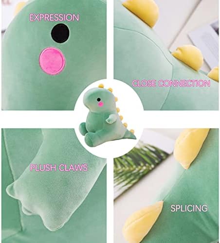 DUANMUL Cute Fat Dinosaur Plush Toy Green 8in