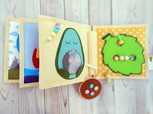 Handmade Raccoon Quiet Baby Book with Animals and Fruits 1