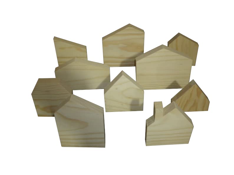 10 Unfinished Wooden House Shapes for Kids