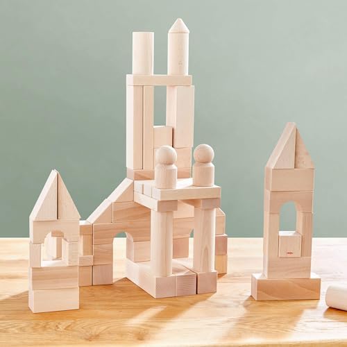 HABA 60 Piece Wooden Building Blocks for Ages 1-8