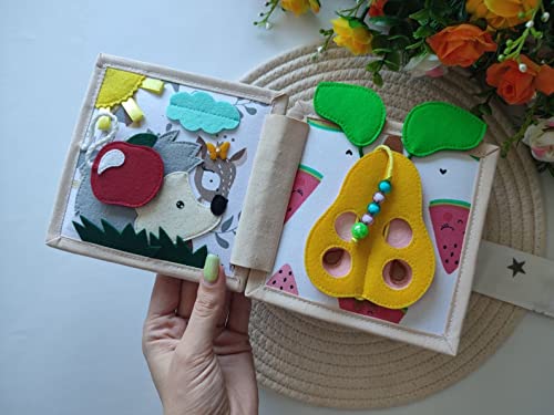 Quiet Baby Book Hedgehog Felt Toy for Fine Motor Skills