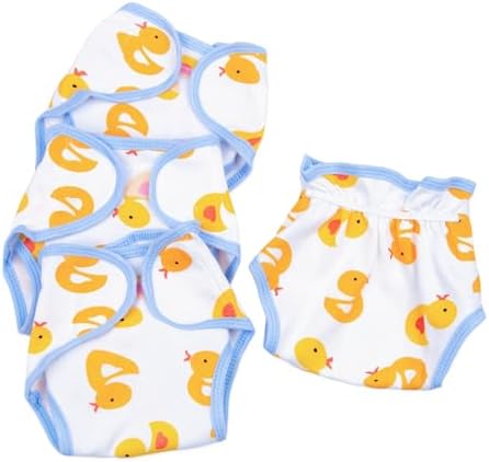 Pedolltree Reborn Baby Doll Diapers 4 PCS Yellow Duck Set