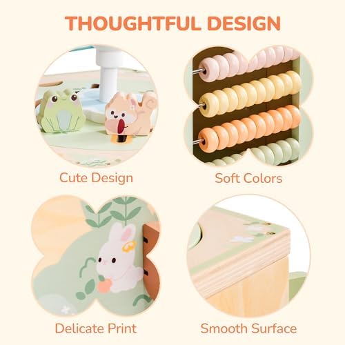 ROBUD Wooden Activity Cube 13-in-1 Montessori Toy for Toddlers