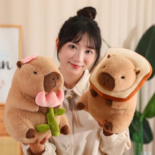 Capybar Stuffed Animal with Toast Headsetwear 11inches Cute Plush Toy for Kids