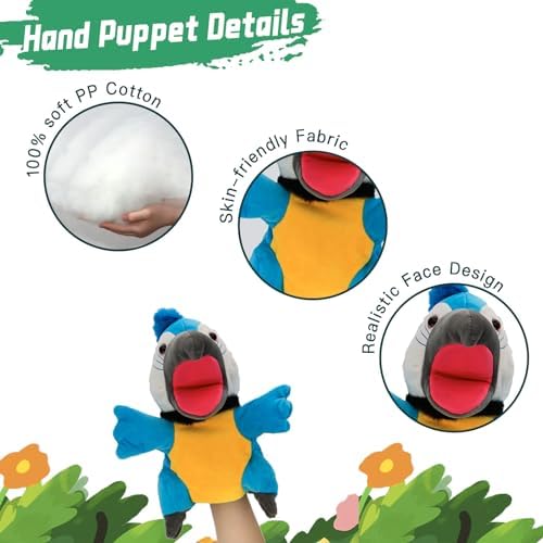 Tiny Heart Parrot Hand Puppet 984inch-1181inch Cuddly Plush Toy