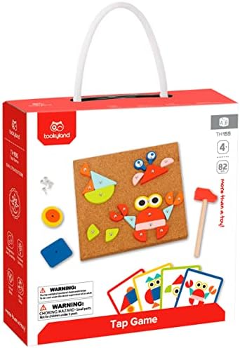 TOOKYLAND Fine Motor Toys Hammer and Nails Game for Kids