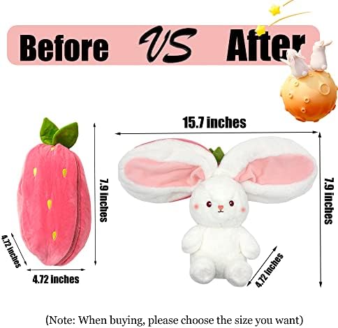 YOUBLEK Reversible Cuddle Bunny Plush Pillow Strawberry 709 Inches