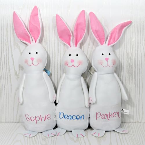 Personalized Easter Bunny Gift - 14 Inch White Stuffed Decor