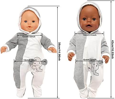 Cute Elephant Baby Doll Outfit with Hat and Socks