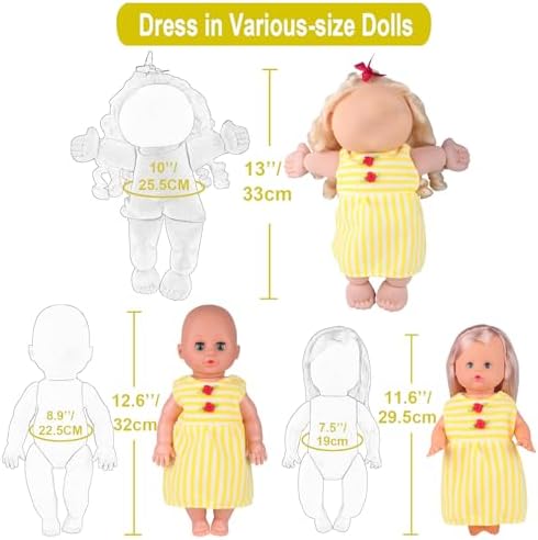 Young Buds 5 Piece Baby Doll Clothing Set with Feeding Bottle