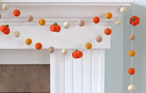 Matthew Mae Felt Pumpkin Garland Fall Decor